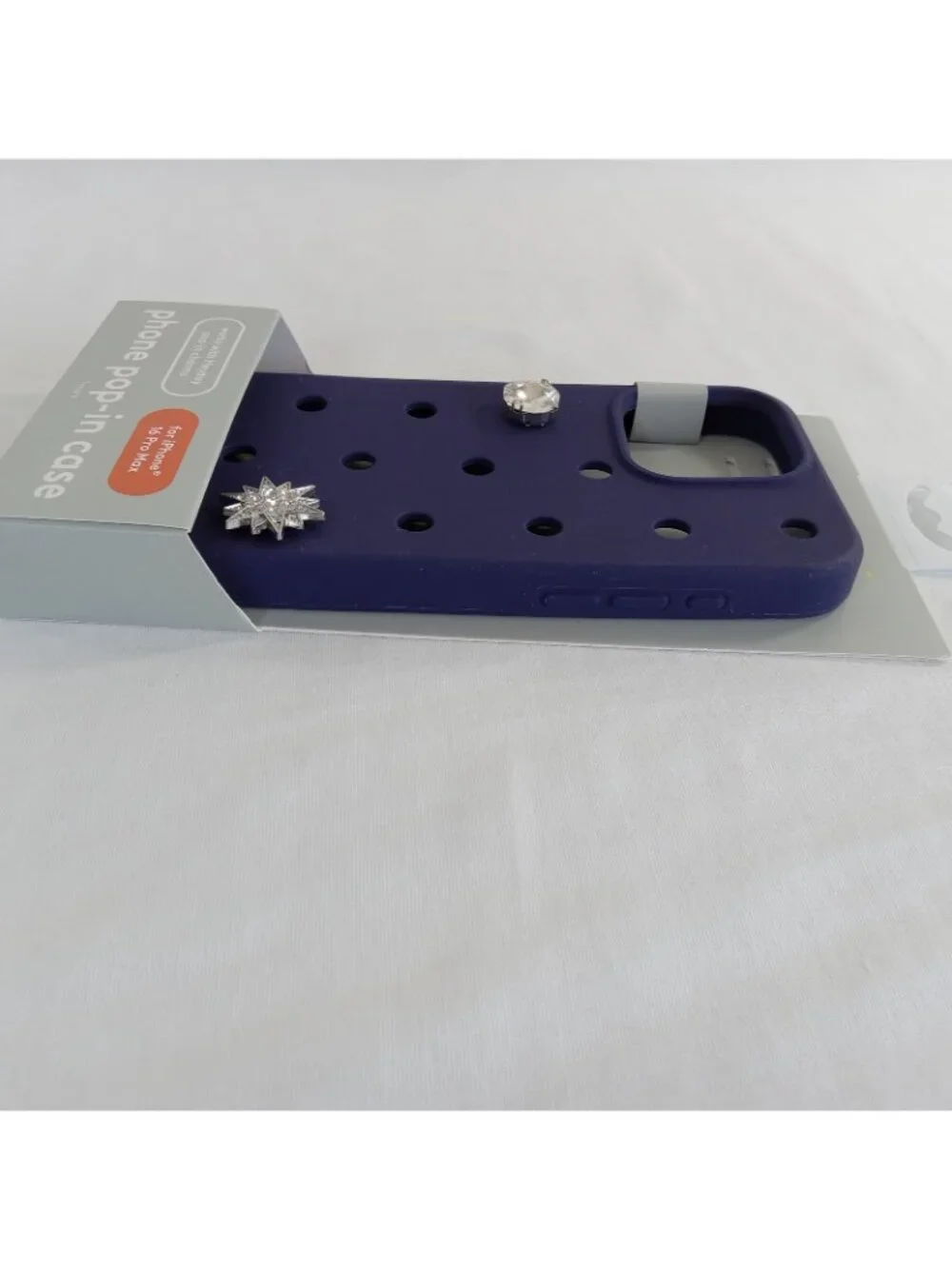 Heyday Phone Pop-In Case for iPhone 16 Pro Max  Navy Blue & 8 Pop-In Charms Set